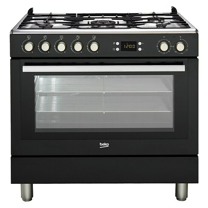 Beko Set de horno y zona de cocción GM 15310 DB (Horno: 7 tipos de calentamiento, Zona de cocción: Encendido electrónico, Negro)