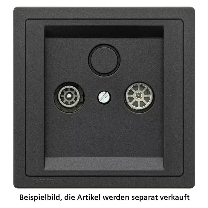 Siemens Delta Style Antennendose SIE044448 - Anthrazit Cosso, Glänzend, Kunststoff, Unterputzmontage - Mattschwarze Antennendose mit drei Anschlüssen für TV, Radio und Satellit, für Unterputzmontage.