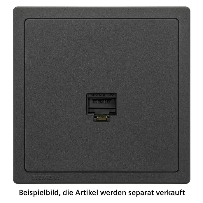 Siemens Delta Style Netzwerk-Anschlussdose RJ45 SIE044455 - Anthrazit Cosso, Glänzend, 1 Stk. - Anthrazitfarbene Abdeckplatte für Netzwerkanschluss mit RJ45-Buchse.