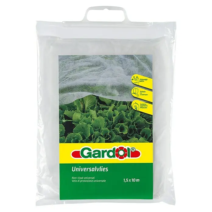 Gardol Classic Gartenvlies - L x B: 10 x 1,5 m - Abdeckung Gardol Universalvlies: atmungsaktiv, schützt Pflanzen vor Schädlingen. Vielseitig einsetzbar, Format 1,5 x 10 m.