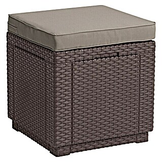 Allibert Lounge-Hocker Cube (42 x 42 x 39 cm, Polypropylen, Braun)