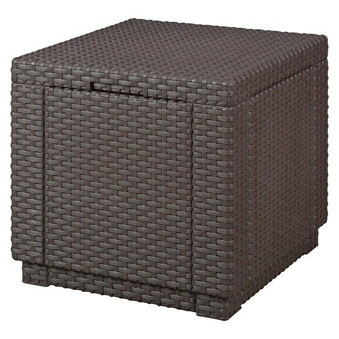 Allibert Lounge-Hocker Cube (42 x 42 x 39 cm, Polypropylen, Braun)