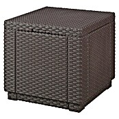 Allibert Lounge-Hocker Cube (42 x 42 x 39 cm, Polypropylen, Braun)