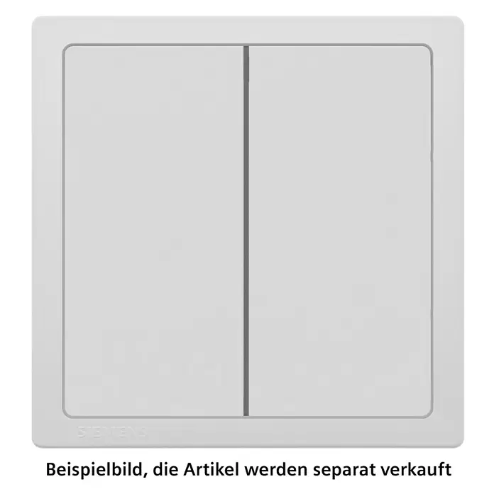 Siemens Delta Style Serienschalter SIE044202 - Polar Weiß, Glänzend, Unterputzmontage, 10 A - Weißer Siemens Doppel-Lichtschalterrahmen.