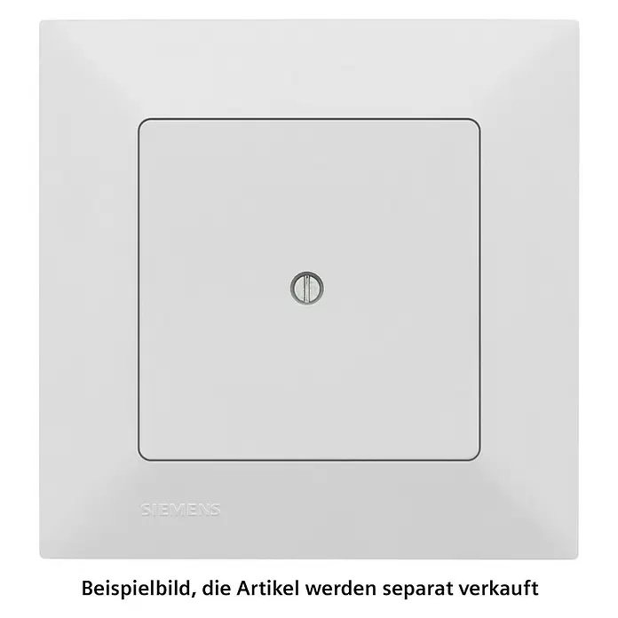 Siemens DELTA Mega Blindabdeckung SIE044127 - Polar Weiß, Glänzend, Kunststoff, Unterputzmontage - Matt hellgraues quadratisches Bedienelement mit Zentralschraube, passend gerahmt.