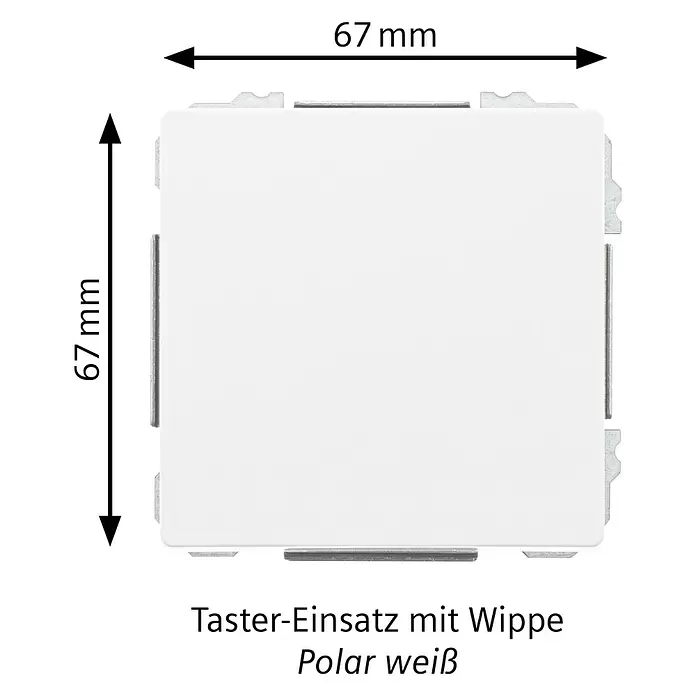 Siemens Delta Style Tester SIE044240 - Polar Weiß, Glänzend - Polarweißer Taster-Einsatz mit Wippe, quadratisch, 67x67 mm.