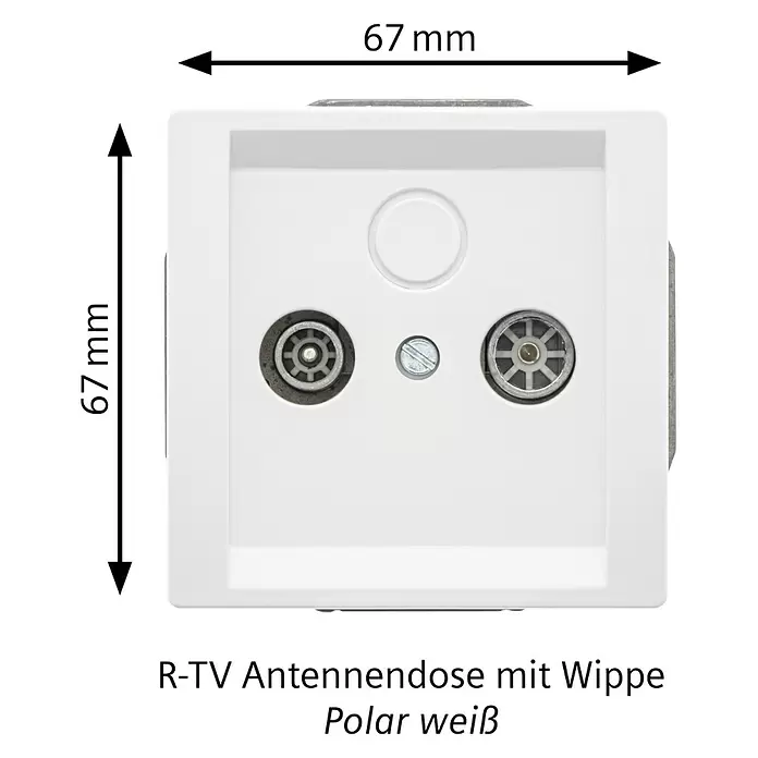 Siemens Delta Style Antennendose SIE044288 - Polar Weiß, Glänzend, Kunststoff, Unterputzmontage - Weiße R-TV Antennendose mit zwei Anschlüssen.