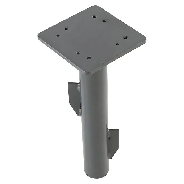 Sunfun Bodendübel - Passend für: Sunfun Ampelschirme - Graue Metall-Bodenmontage für Außenleuchten mit quadratischer Basis und Halterungen.