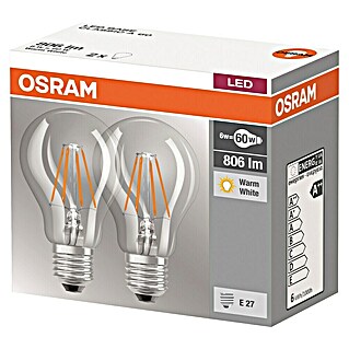 Osram Bombilla LED Classic A (E27, No regulable, Blanco cálido, 806 lm, 7 W)