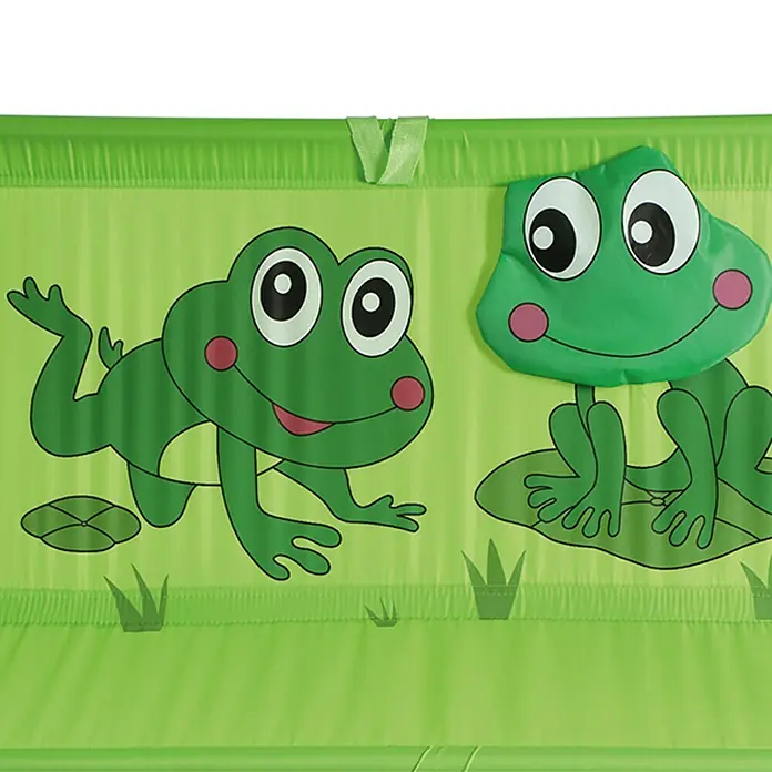 Siena Garden Froggy Hollywoodschaukel für Kinder - L x B x H: 180 x 78 x 110 cm - Grüner Duschvorhang mit Froschmotiven für Kinder, der das Baden zum Vergnügen macht.\n