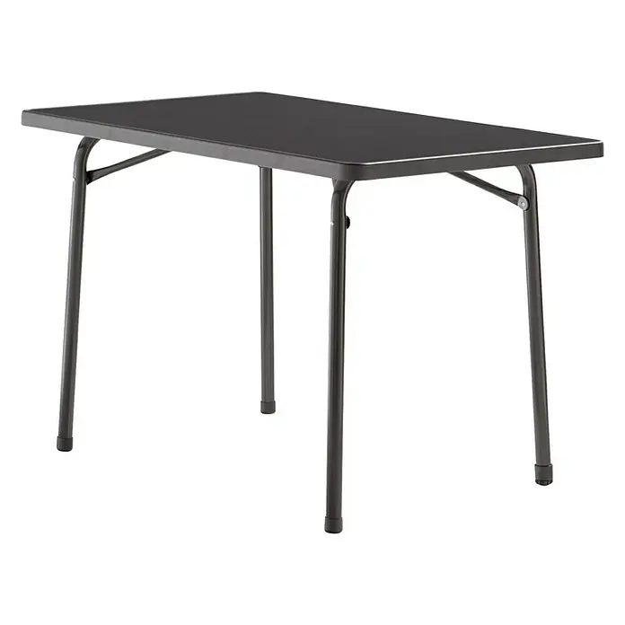 Sieger Gartentisch - L x B x H: 115 x 70 x 72 cm, Stahl, Kunststoff, Rechteckig, Anthrazit - Schwarzer Klapptisch mit Metallgestell für den Innen- und Außenbereich, ideal für Picknicks und Partys.