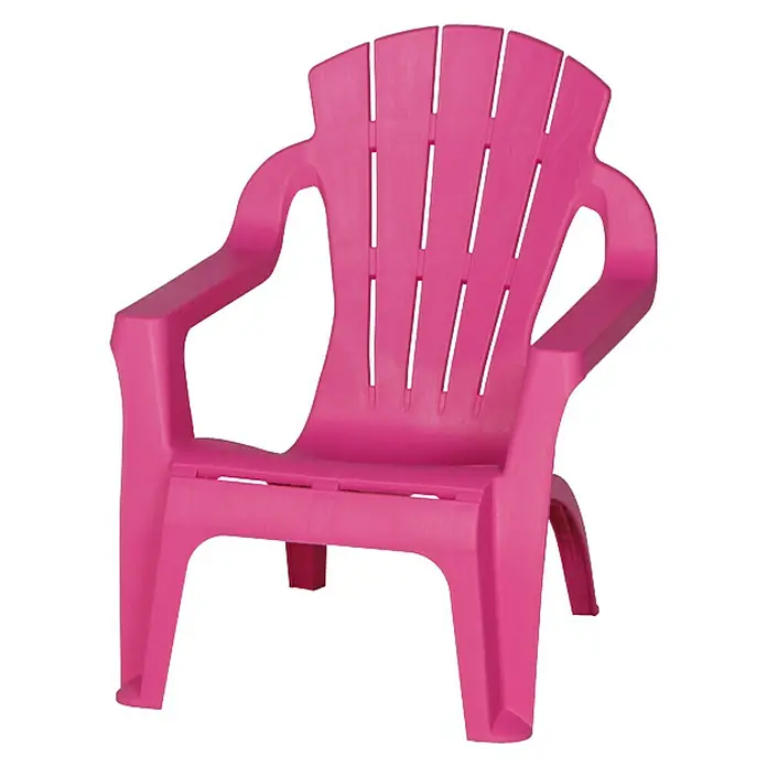 Progarden Kinder-Stapelstuhl Mini-Selva - L x B x H: 37 x 39,5 x 44,5 cm, Kunststoff, Rosa - Der pinke Adirondack-Stuhl aus Kunststoff ist ideal für den Garten oder die Terrasse und bietet bequemes Sitzen im Freien.