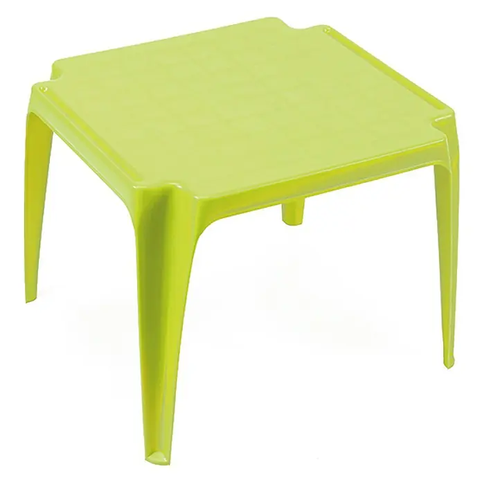 Progarden Kindertisch Tavolo - L x B x H: 50 x 50 x 44 cm, Apfelgrün - Ein grüner, quadratischer Kindertisch aus Kunststoff, der robust und leicht zu reinigen ist, ideal für Spiele und Aktivitäten.