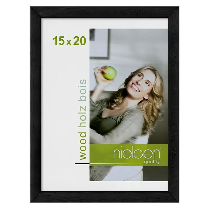 Nielsen Holzrahmen Zoom - 15 x 20 cm, Schwarz - Schwarzer Nielsen Holz Bilderrahmen 15x20 cm. Ideal für Fotos und Kunstwerke, die einen stilvollen Rahmen benötigen.