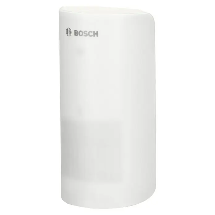 Bosch Smart Home Bewegungsmelder - Smarte Steuerung: Bosch Smart Home App, Reichweite Funk: 50 m - Nahaufnahme einer weißen Bosch-Wärmepumpe, die eine effiziente und umweltfreundliche Heizlösung für Ihr Zuhause bietet.