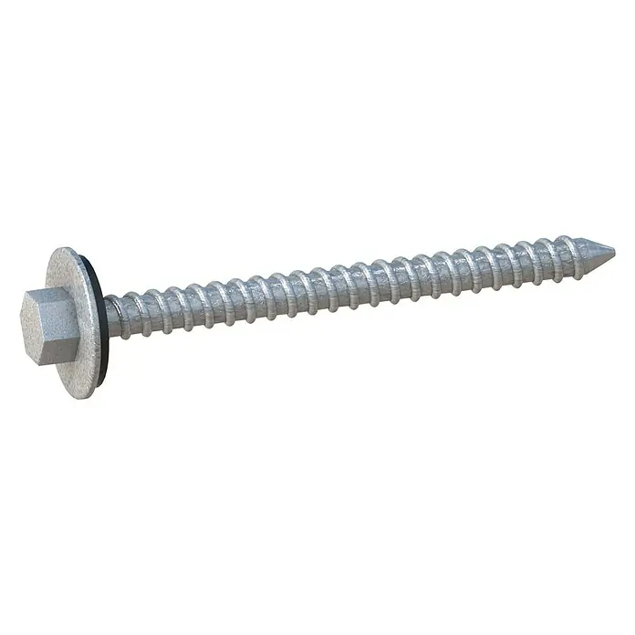 Sarei Piccolo Fassadenschraube - Ø x L: 6 x 38 mm, Edelstahl, 25 Stk., Natur - Schraube mit Sechskantkopf und Unterlegscheibe, ideal für Befestigungen im Bauwesen. Die Schraube ist robust und langlebig.