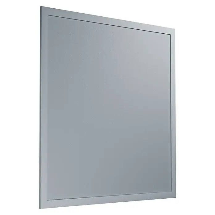 Ledvance LED-Panel Planon Plus - 36 W, 60 x 60 cm, Weiß, Kaltweiß - Das Bild zeigt eine rechteckige, graue Wandplatte mit einem schmalen Rahmen. Das Paneel hat eine glatte, matte Oberfläche und ist vor einem weißen Hintergrund platziert.