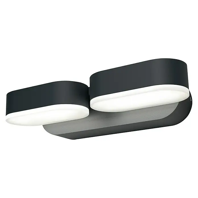 Ledvance LED-Außenwandleuchte Endura Style Mini Spot - 13 W, 100 x 230 x 54 mm, Grau, IP44 - Elegante LED-Wandleuchte mit zwei Leuchten in modernem Design für stilvolle Beleuchtung in jedem Raum.