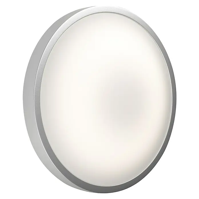 Ledvance LED-Deckenleuchte rund Silara - 21 W, Ø x H: 400 x 88 mm, Silber, Weiß, Neutralweiß - Eine runde LED-Deckenleuchte mit silbernem Rahmen und heller, gleichmäßiger Ausleuchtung, ideal für moderne Innenräume.