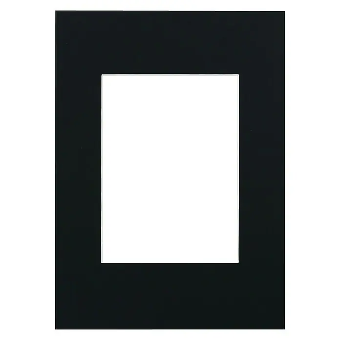 Nielsen Passepartout White Core - Schwarz, Bildformat: 13 x 18 cm, L x B: 21 x 29,7 cm - Schwarzer Passepartout-Rahmen mit rechteckigem Ausschnitt für Bilder und Fotos, ideal für die Präsentation von Kunstwerken.