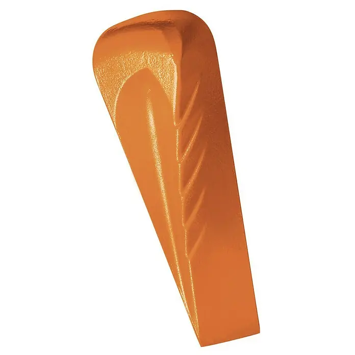 Fiskars Drehkeil - 22 cm - Nahaufnahme eines orangefarbenen Holzspaltkeils. Ein Werkzeug zum Spalten von Holz mit einer keilförmigen Struktur für mehr Effizienz.