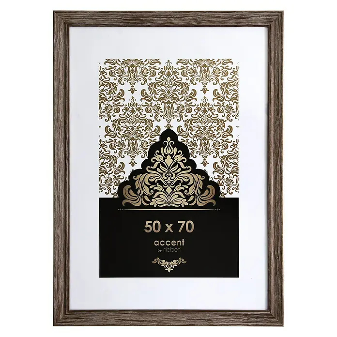 Accent Holzrahmen Vintage - 50 x 70 cm, Braun - Bilderrahmen im Holz-Look, ideal für Fotos oder Kunstdrucke. Der Rahmen verleiht jedem Raum eine warme Note und betont das Kunstwerk.