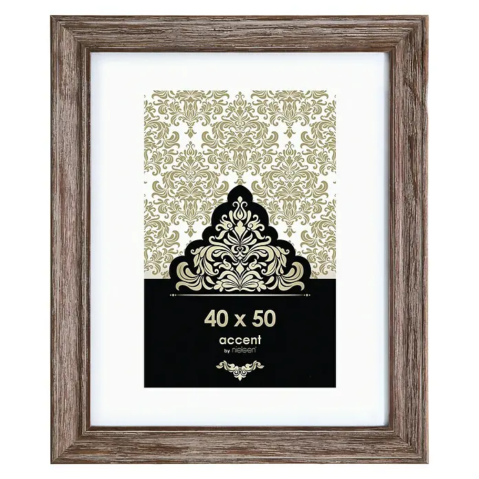 Accent Holzrahmen Vintage - 40 x 50 cm, Braun - Elegantes 40 x 50 cm Nielsen Bilderrahmen Akzent mit stilvollem Holzdesign für Fotos, Kunstdrucke und mehr, um Ihre Wände zu verschönern.