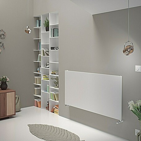Ximax Raumheizkörper P1 Plan Horizontal (B x H: 595 x 1 200 mm, Wärmeleistung bei Vorlauftemperatur von 75 °C (D: 50): 609 W, Weiß)