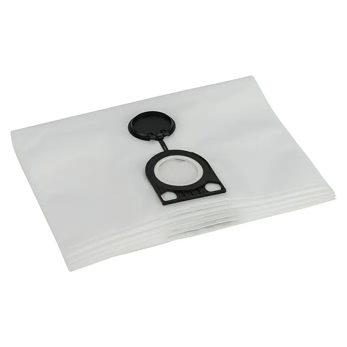 Bosch Professional Vliesfiltertüten - 5 Stk., Passend für: Bosch Professional Nass-Trockensauger GAS 25 L - Abgebildete Staubsaugerbeutel mit schwarzem Verschluss. Diese Staubsaugerbeutel sind speziell für die effiziente Staubaufnahme konzipiert.