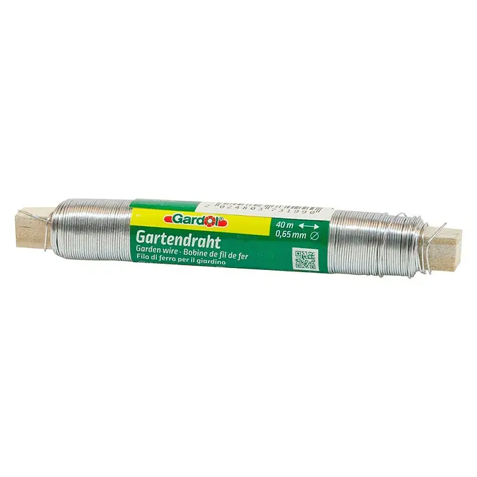 Gardol Gartendraht - Silber, Verzinkt, 40 m, 0,65 mm - Gartendrahtrolle von Gardol, 40 m lang und 0,65 mm dick, ideal für Gartenarbeiten und Pflanzenbefestigung.