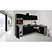 Respekta Winkelküche KBL280EYSS (172 x 280 cm, Schwarz Seidenglanz)