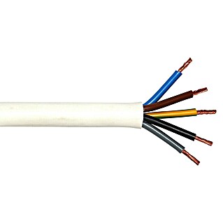 Herd-Anschlussleitung H05VV-F 5G2,5 mm² (Anzahl Adern: 5, Länge: 5 m, Weiß)