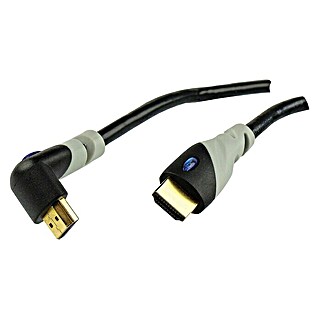 Schwaiger HDMI-Kabel mit Ethernet (Grau, 1,5 m, 18 Gbit/s, 90° abgewinkelt)