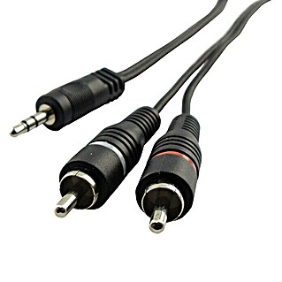 Schwaiger Audio-Kabel (2 x Cinch-Stecker, 1 x Klinkenstecker 3,5 mm, Schwarz, 5 m)