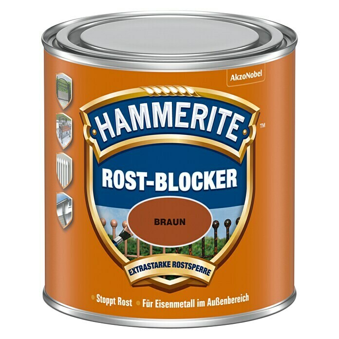 Hammerite Rost-Blocker (Braun, 250 ml, Matt, Lösemittelbasiert)
