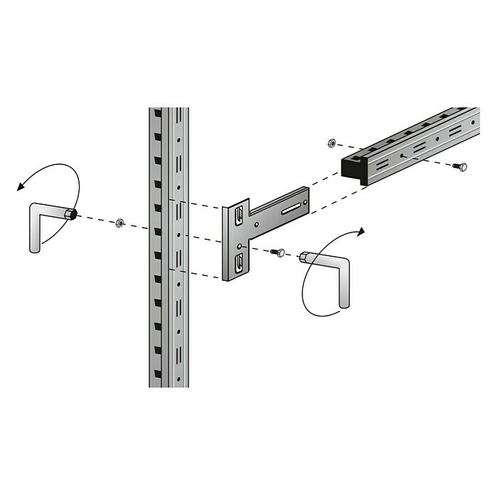 Scholz System Regalknoten-Set Grundelement (4 Stk., Verzinkt)