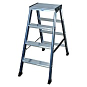 Krause Monto Stufen-Doppelleiter SePro D (Arbeitshöhe: 2,4 m, Anzahl Tritte: 2 x 4 Stufen, Tiefe Stufen: 80 mm, Aluminium)