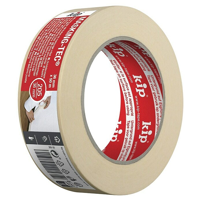 Kip Fina krep samoljepljiva traka  (Samoljepljivo, 50 m x 36 mm x 0,13 mm, Otpornost na temperaturu: Do 80 °C) | BAUHAUS