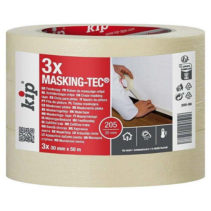 Kip Cinta crepé (3 ruedas, 50 m x 30 mm)