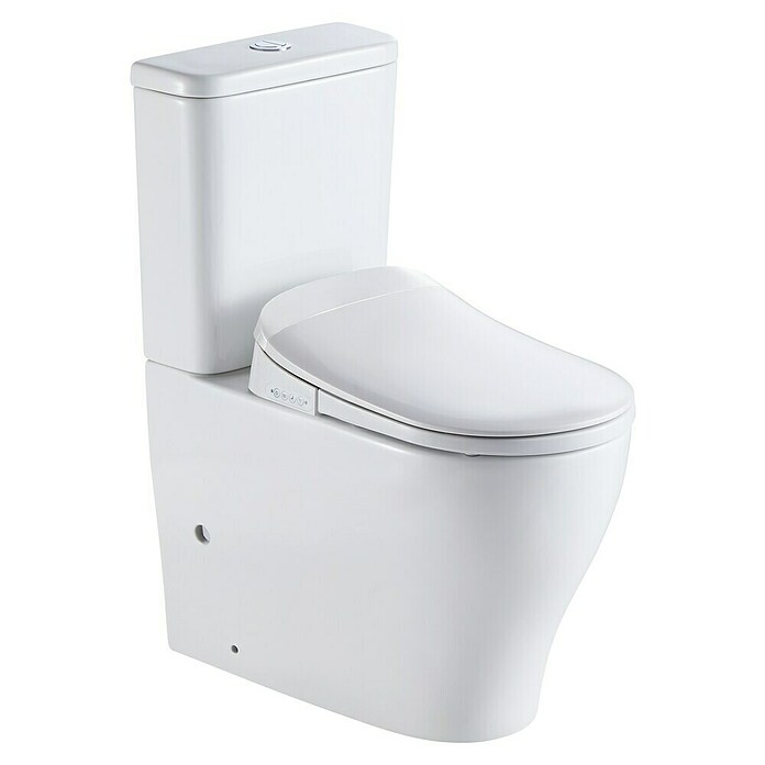 Pack de WC adosado Smart Vanda (Sin borde de descarga, Salida WC: Vertical, Con mando a distancia, Blanco) | BAUHAUS
