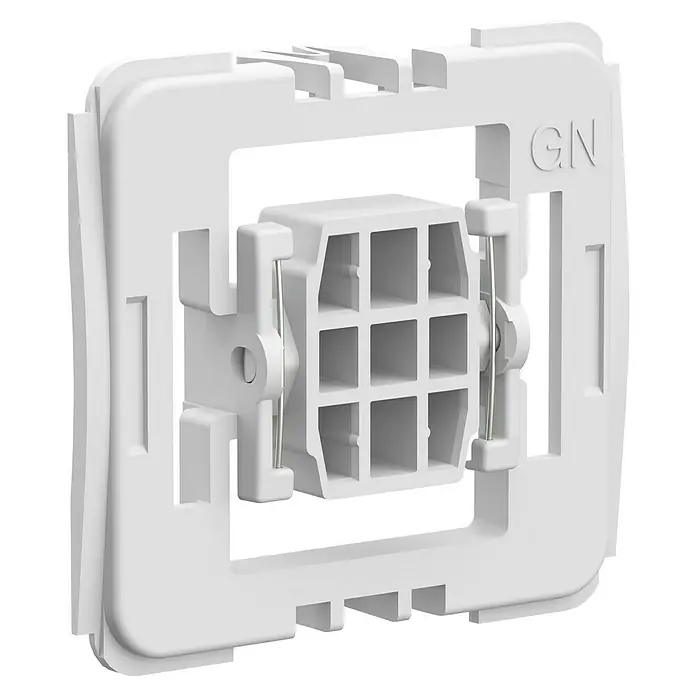 Homematic IP Adapter Gira HmIP-ADA-GN - 1 Stk., Passend für: Gira - Nahaufnahme eines weißen Gerätesteckers, der für elektronische Geräte und Anwendungen verwendet wird.