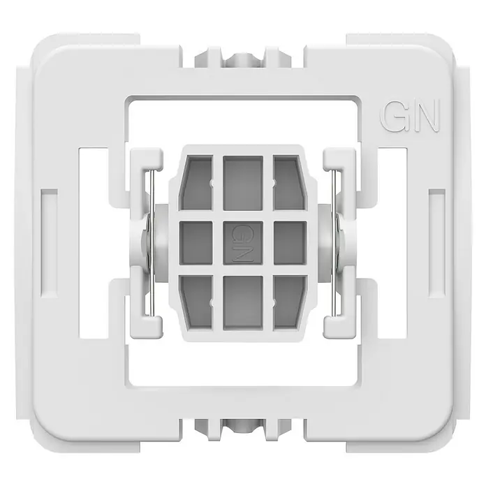 Homematic IP Adapter Gira HmIP-ADA-GN - 1 Stk., Passend für: Gira - Nahaufnahme eines weißen GN-Schalters.