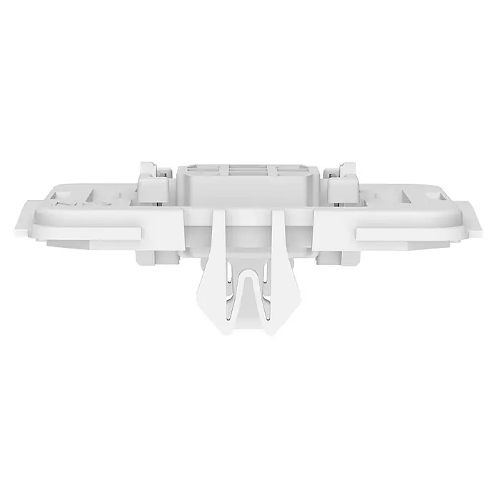 Homematic IP Adapter Gira HmIP-ADA-GN - 1 Stk., Passend für: Gira - Nahaufnahme einer weißen Kunststoffklammer mit einem Clip-Mechanismus, ideal für die Befestigung verschiedener Materialien.