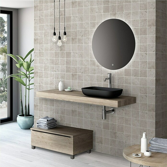 Malla mosaico Travertino cuadros (30 x 30 cm, Beige, Mate, 8 pzs.) | BAUHAUS