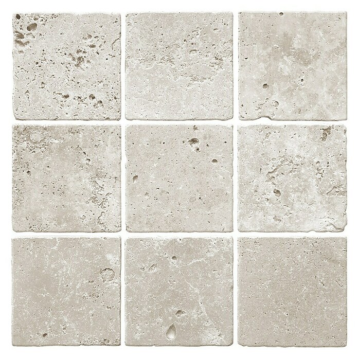 Malla mosaico Travertino cuadros (30 x 30 cm, Beige, Mate, 8 pzs.) | BAUHAUS
