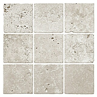Malla mosaico Travertino cuadros (30 x 30 cm, Beige, Mate, 8 pzs.)