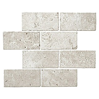 Malla mosaico Travertino rectángulo (30 x 30 cm, Beige, Mate, 8 pzs.)