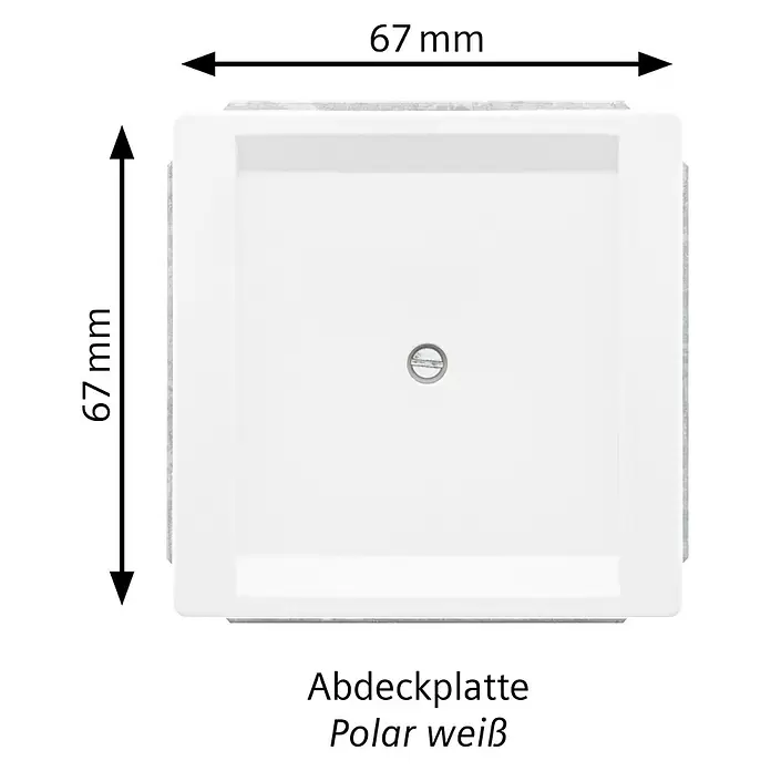 Siemens Delta Style Blindabdeckung SIE044318 - Polar Weiß, Glänzend, Kunststoff, Unterputzmontage - Quadratische, polarweiße Abdeckplatte, 67x67 mm, mit zentrierter Schraube.
