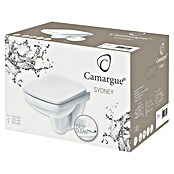 Camargue Sydney Wand-WC-Set Eckig (Spülrandlos, Ohne Spezialglasur, Spülform: Tief, WC Abgang: Waagerecht, Weiß, Wonderclean-Beschichtung) | BAUHAUS