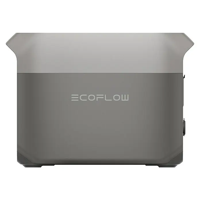 EcoFlow Estación de energía portátil solar Delta 3 - 1.024 Wh, Gris - Vista de una estación de energía EcoFlow, con el logotipo de EcoFlow en el frente, diseñada para soluciones de energía fuera de la red y de respaldo.